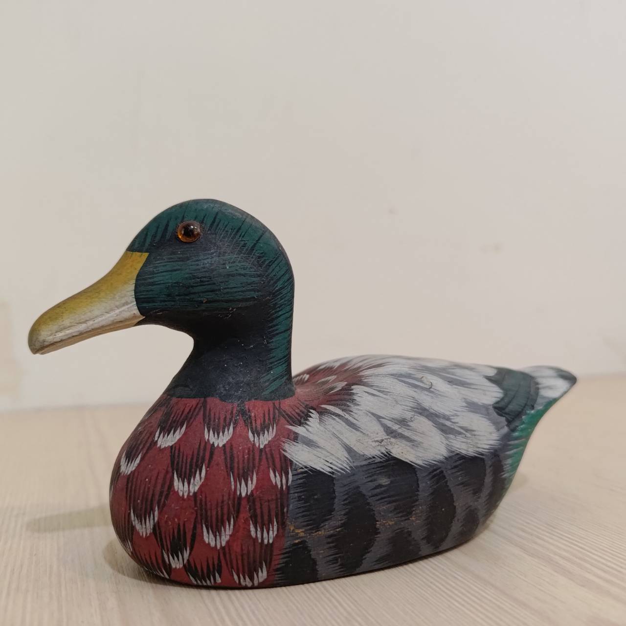 Handmade and hand-painted wooden ducks